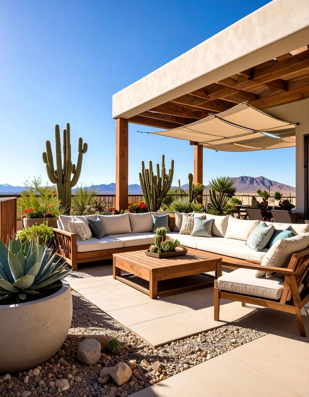 Desert Modern Balcony with Succulent Gardens - 24 Small Balcony Ideas