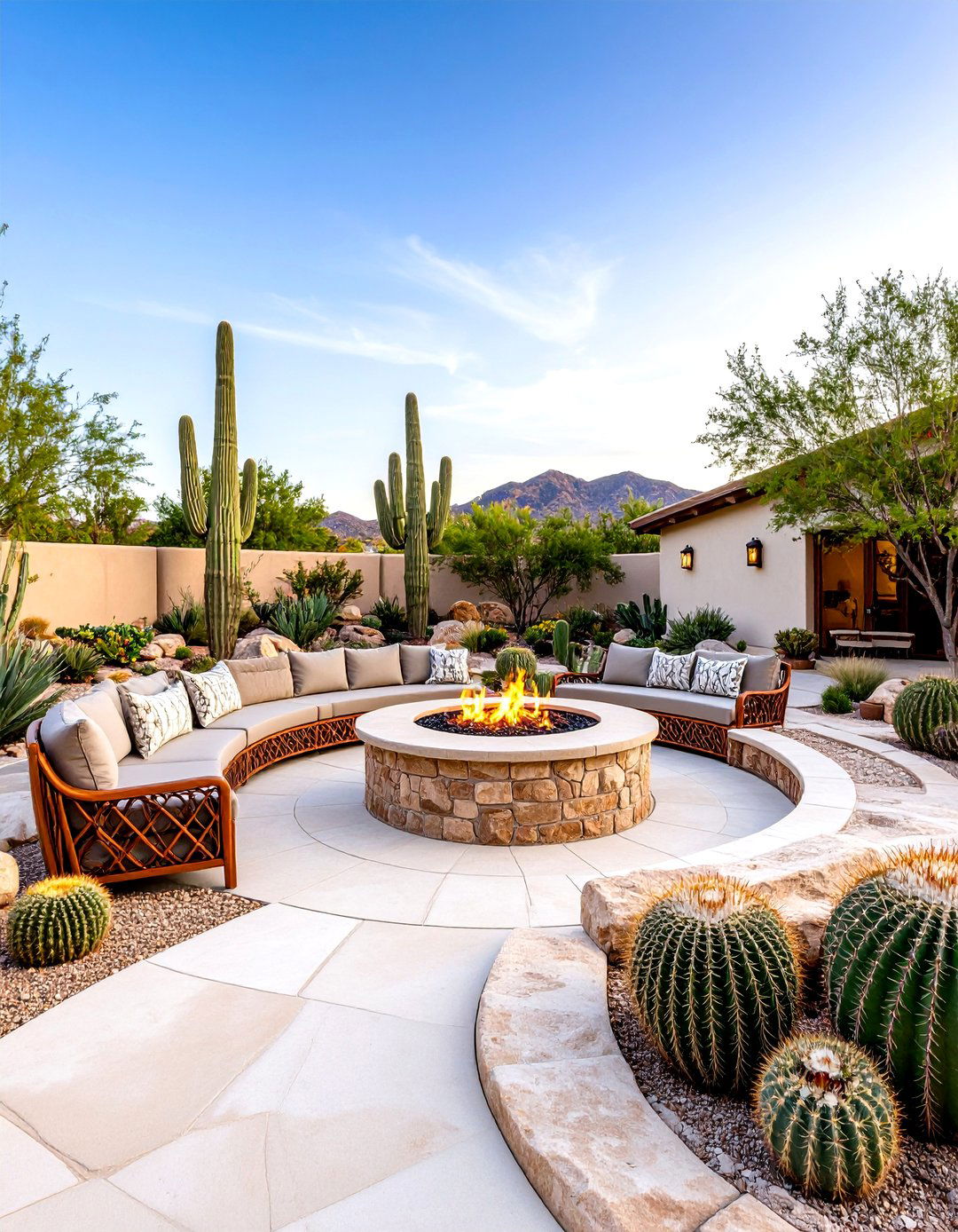 Desert Southwest Fire Pit Oasis - 24 Backyard Fire Pit Ideas Landscaping