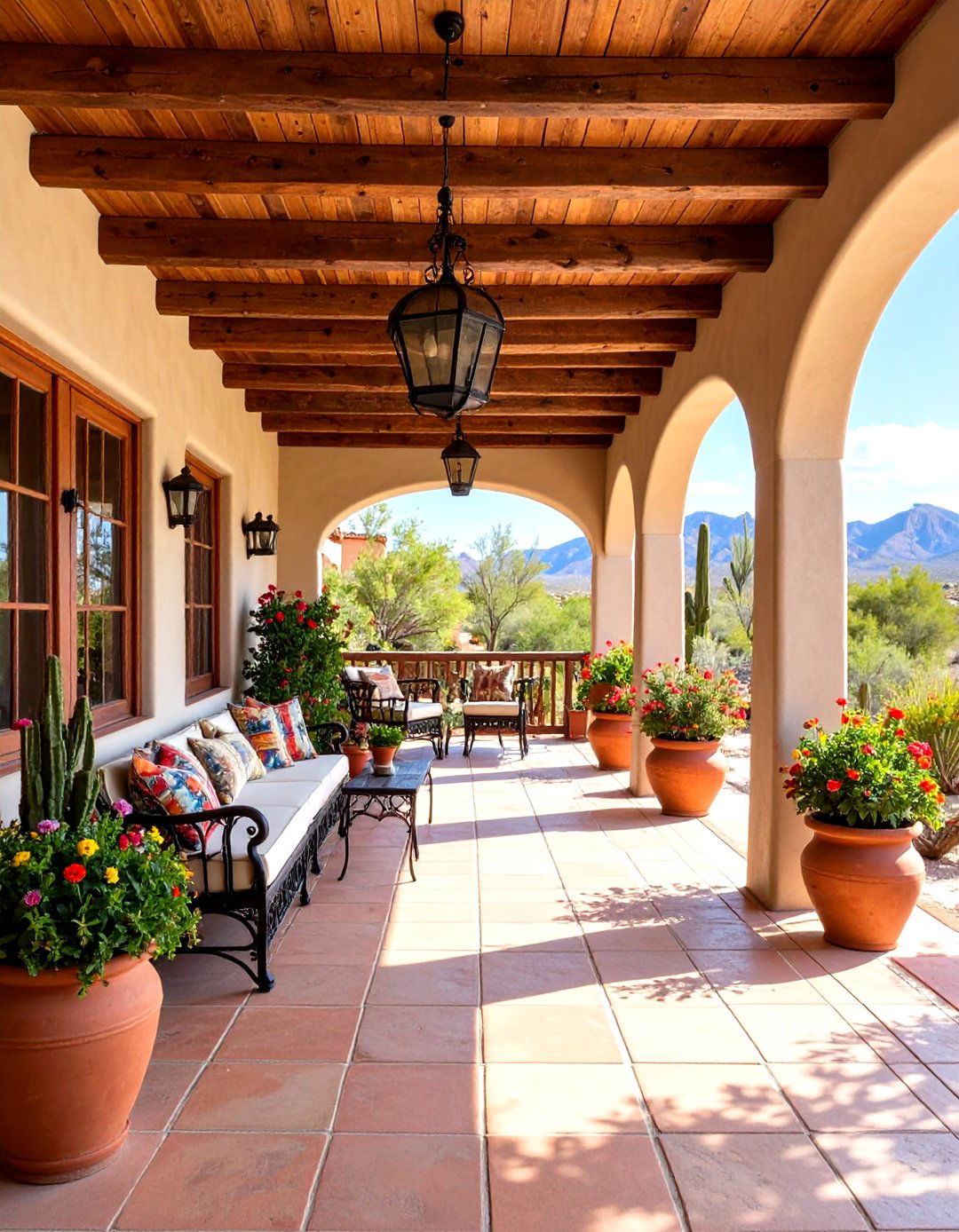 Desert Southwest Veranda with Adobe Elements - 24 Veranda Ideas
