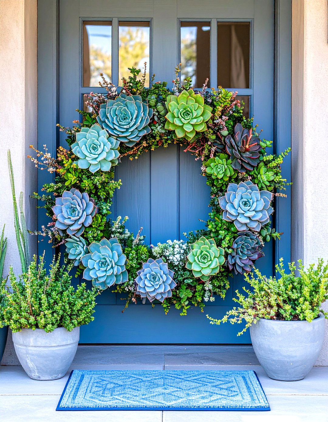 Desert Succulent Display - 24 Summer Front Door Decor Ideas