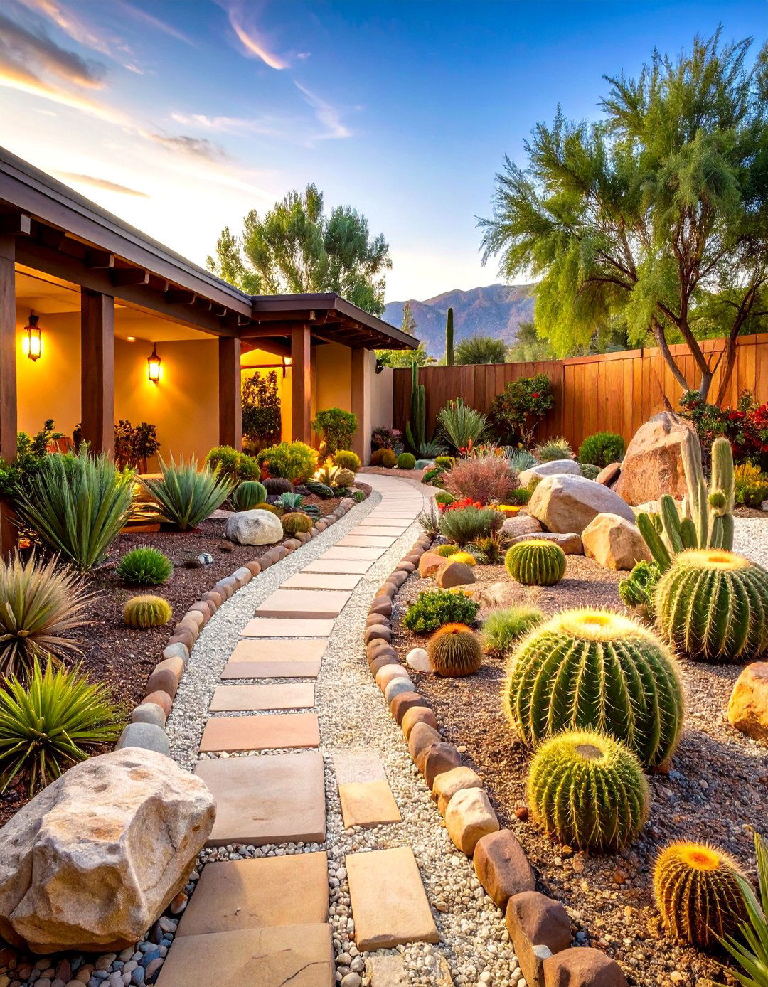 Desert Succulent Garden with Rock Features - 24 Arizona Backyard Ideas