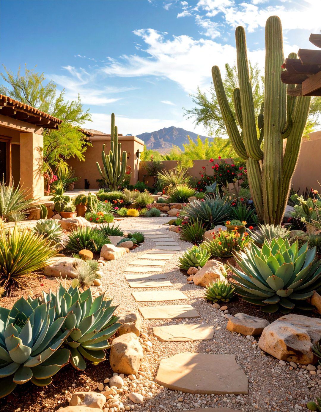 Desert Xeriscape Showcase - 24 Large Backyard Landscaping Ideas