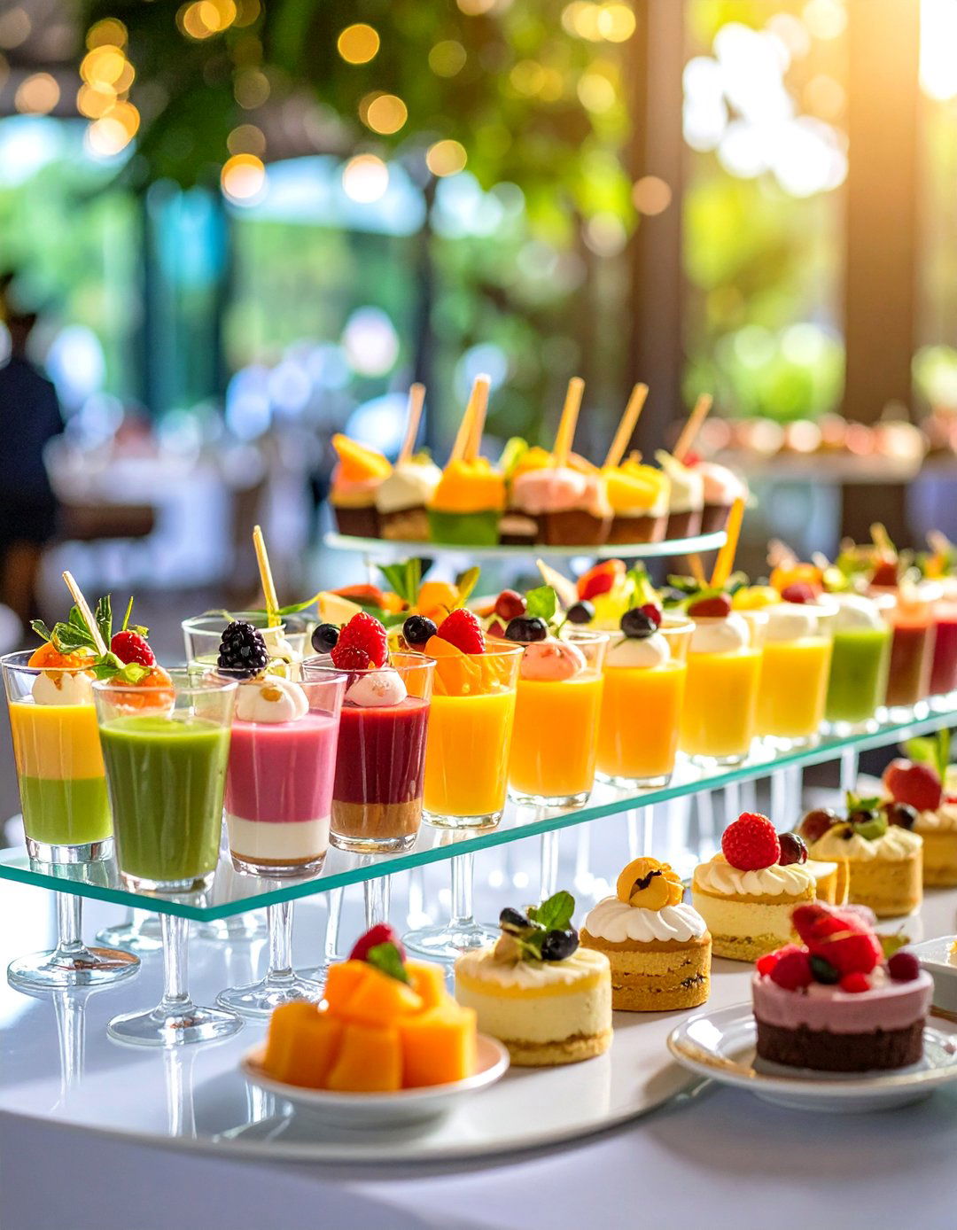 Dessert Shooter Display - 24 Wedding Food Ideas