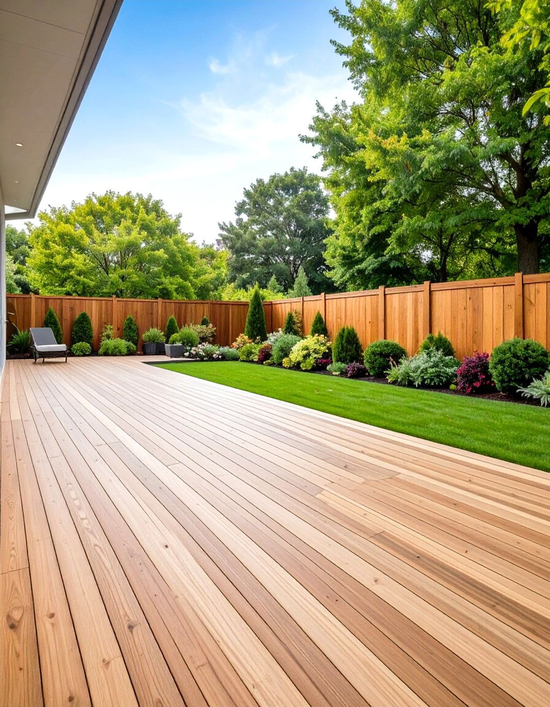 Diagonal Cedar Deck Board Layout - 24 Deck Flooring Ideas