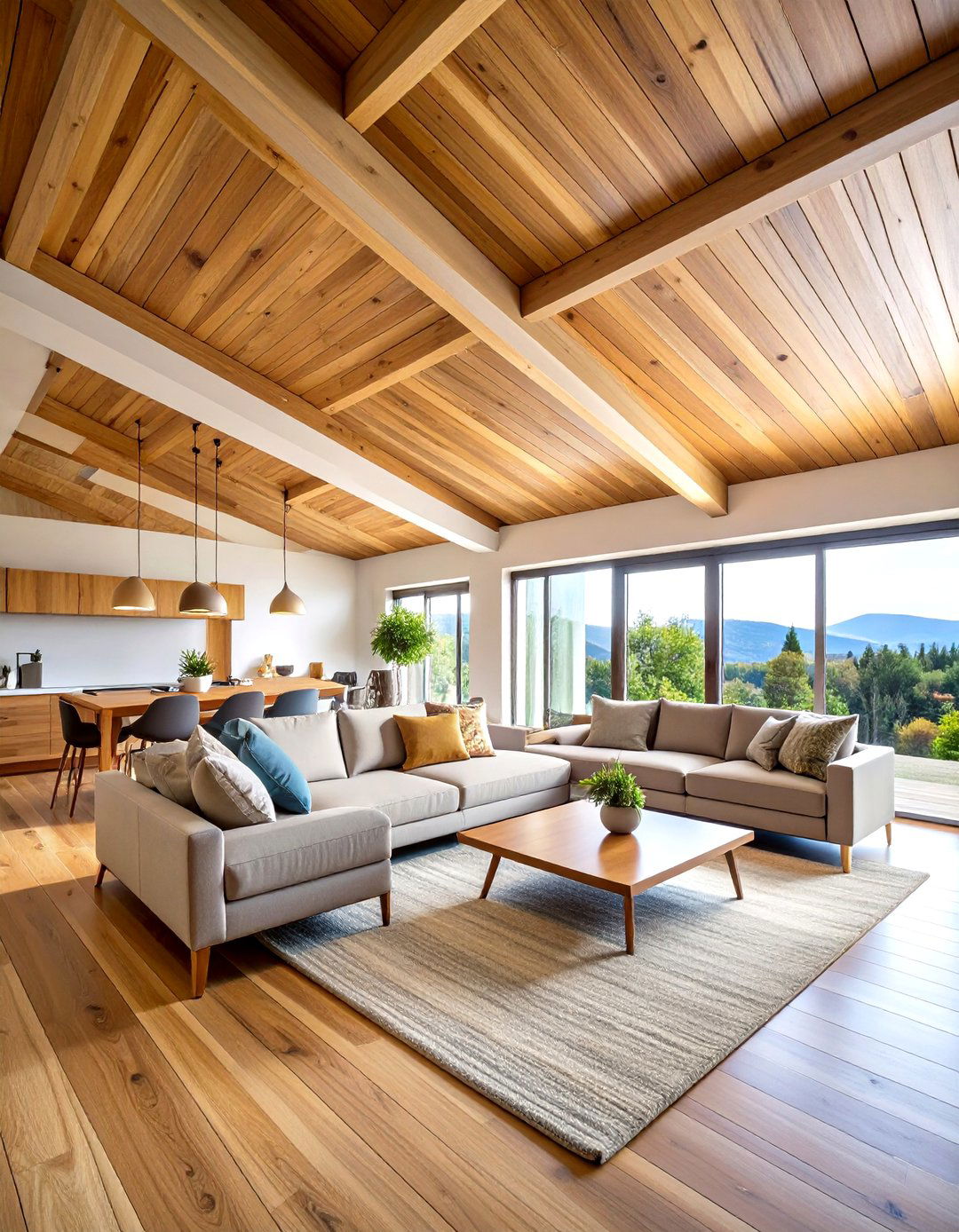 Diagonal Wood Plank Installation - 24 Wood Plank Ceiling Ideas
