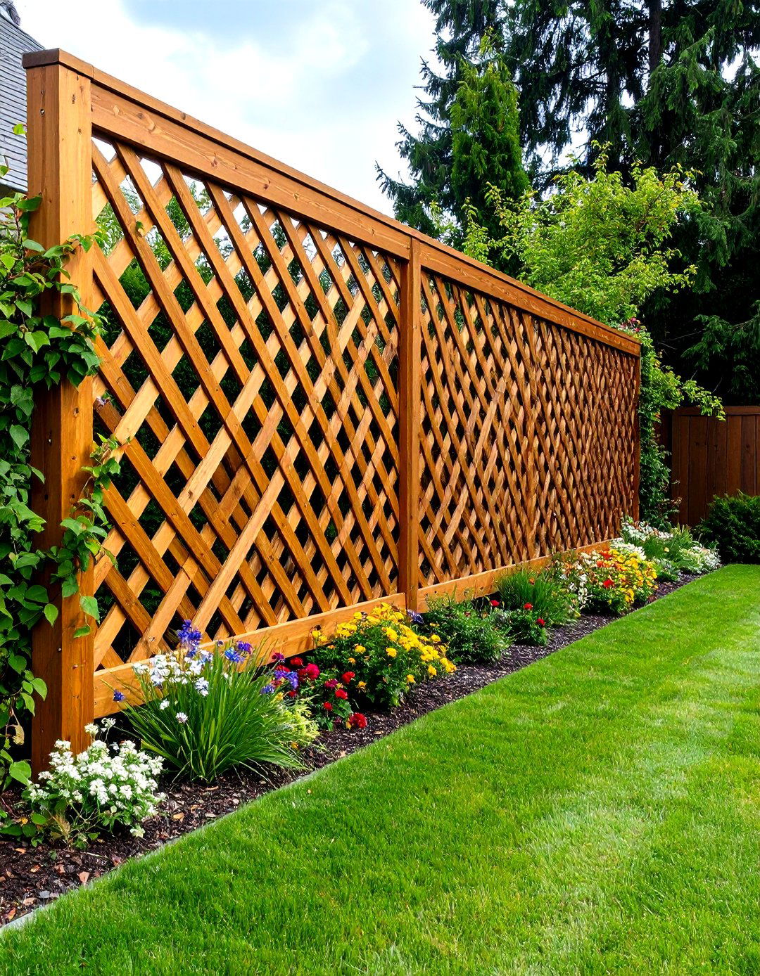 Diamond Lattice Privacy Screen - 24 Lattice Fence Ideas