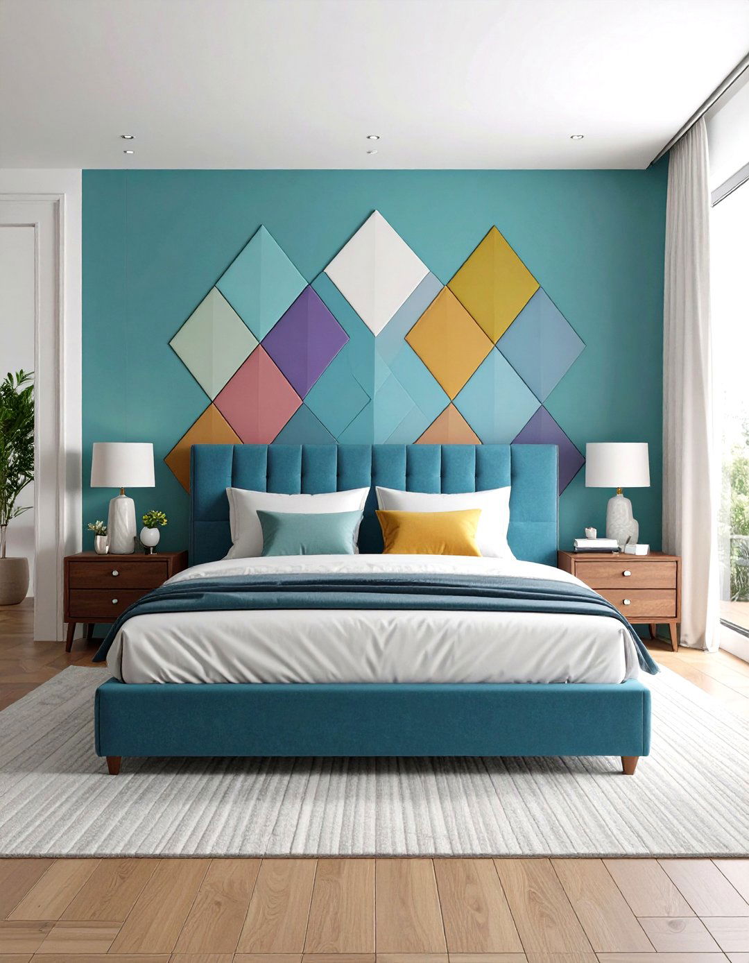 Diamond Pattern Accent Walls - 24 Geometric Accent Wall Ideas