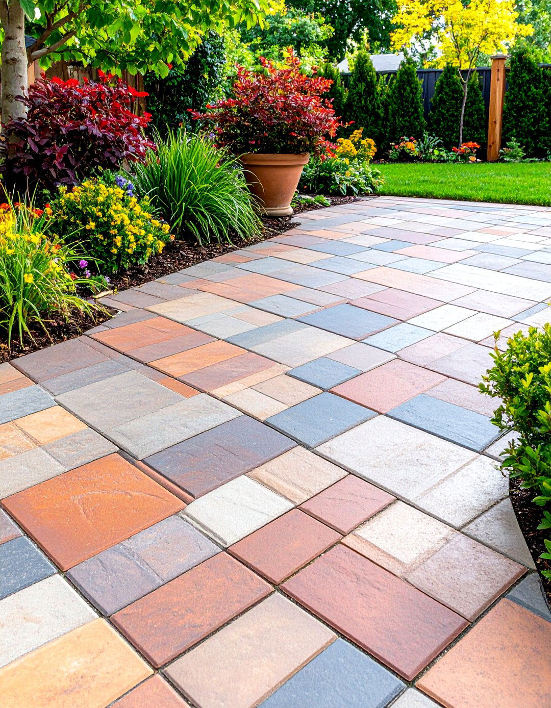 Diamond Pattern Brick Patio - 24 Brick Patio Ideas