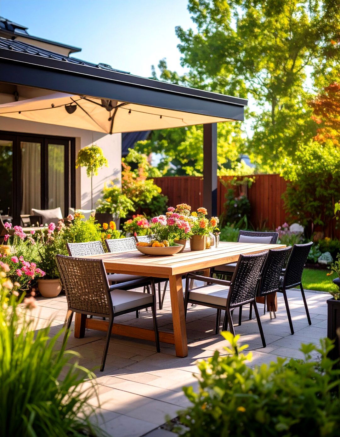 Dining Focused Townhouse Patio - 24 townhouse patio ideas