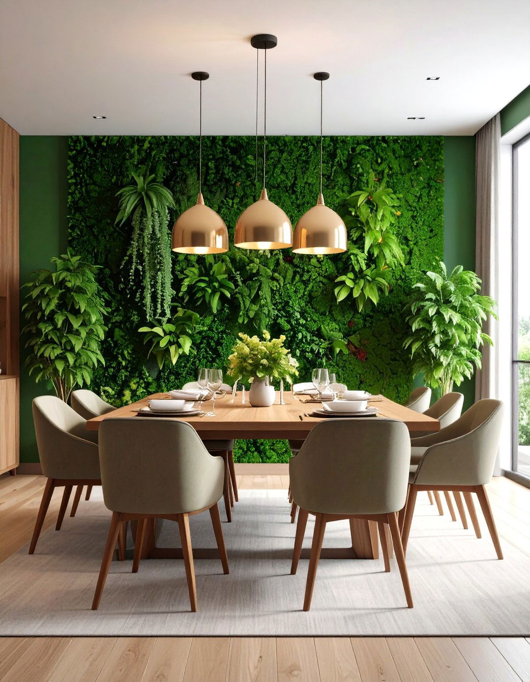 Dining Room Accent Features - 24 Artificial Grass Wall Design Ideas
