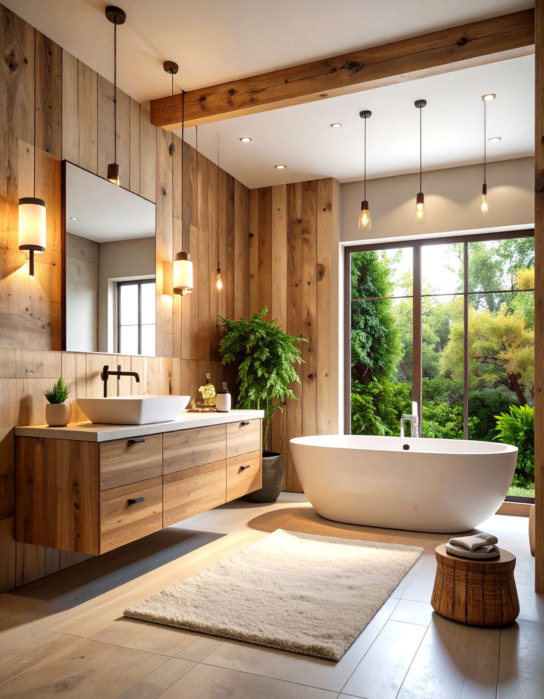 Distressed Wood Accent Wall Modern Farmhouse Bathroom - 24 Modern Farmhouse Bathroom Ideas