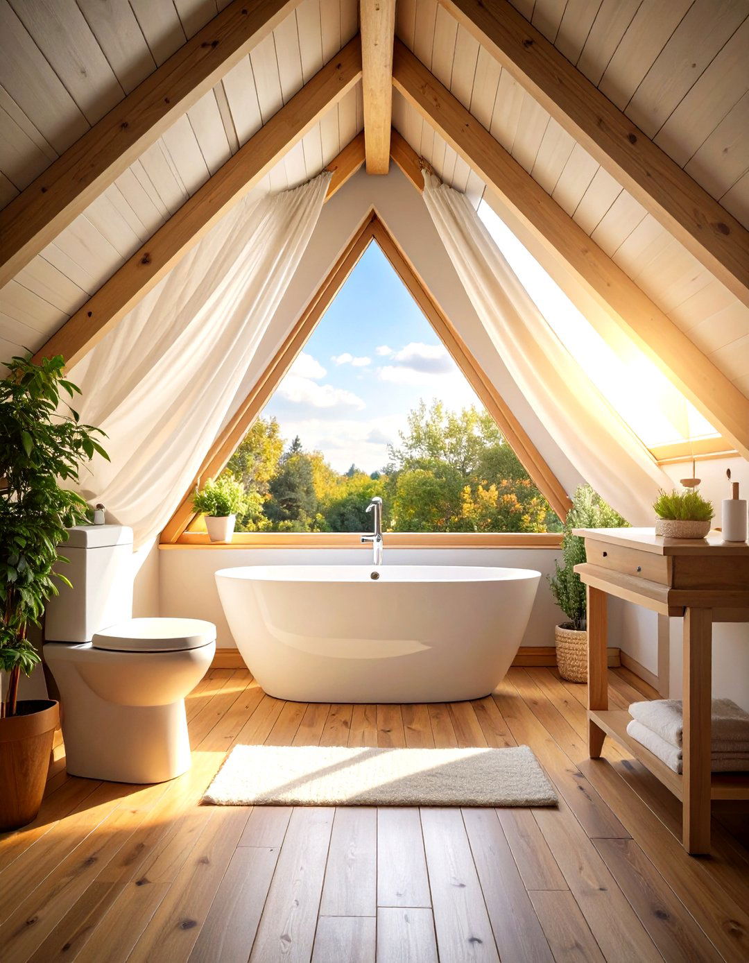 Dormer Window Nook - 24 Attic Bathroom Ideas