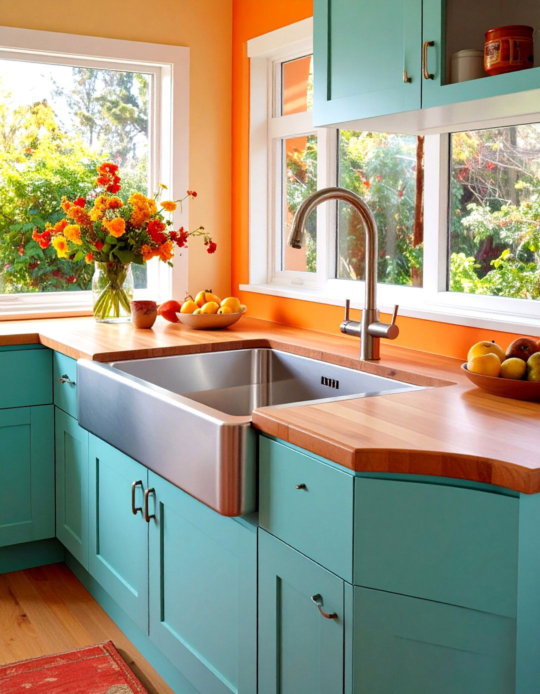 Double Bowl Corner Kitchen Sink Design - 24 Corner Kitchen Sink Ideas