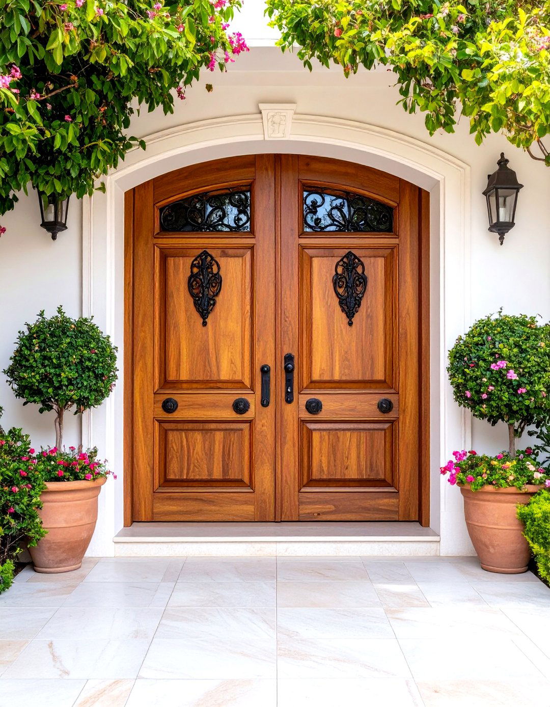 Double Door Grandeur Statements - 24 Mediterranean Front Door Ideas