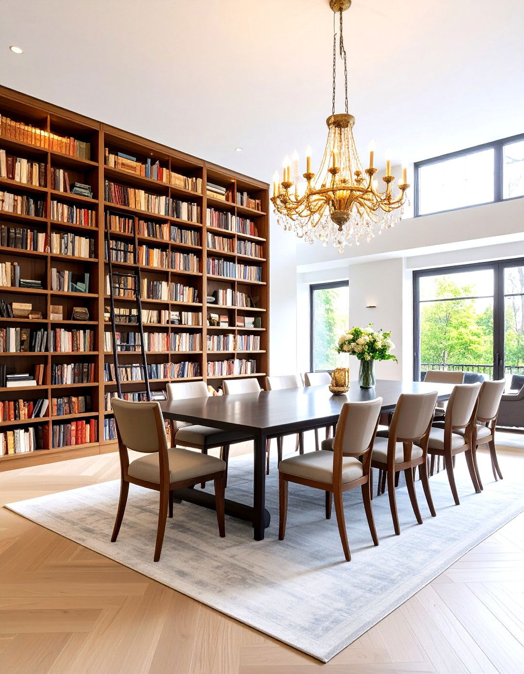 Double Height Library Dining Room - 24 Library Dining Room Combo Ideas