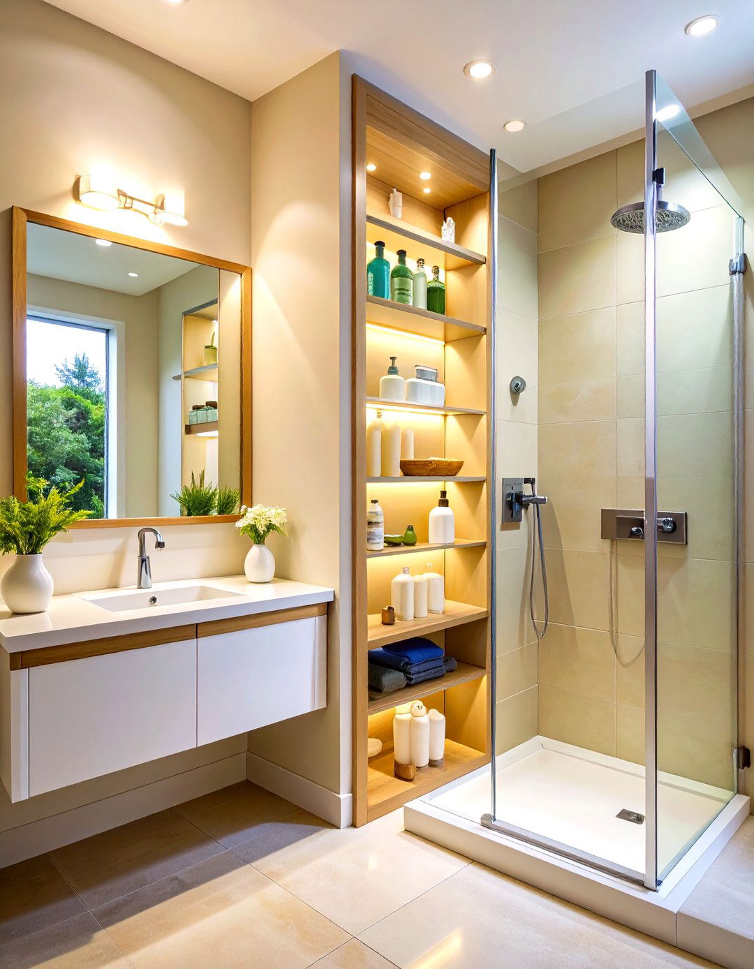 Double Height Vertical Storage Niche - 24 Shower Niche Ideas