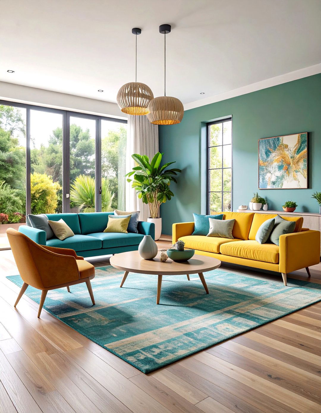 Double Living Area Symmetrical Design - 24 Symmetrical Living Room Ideas