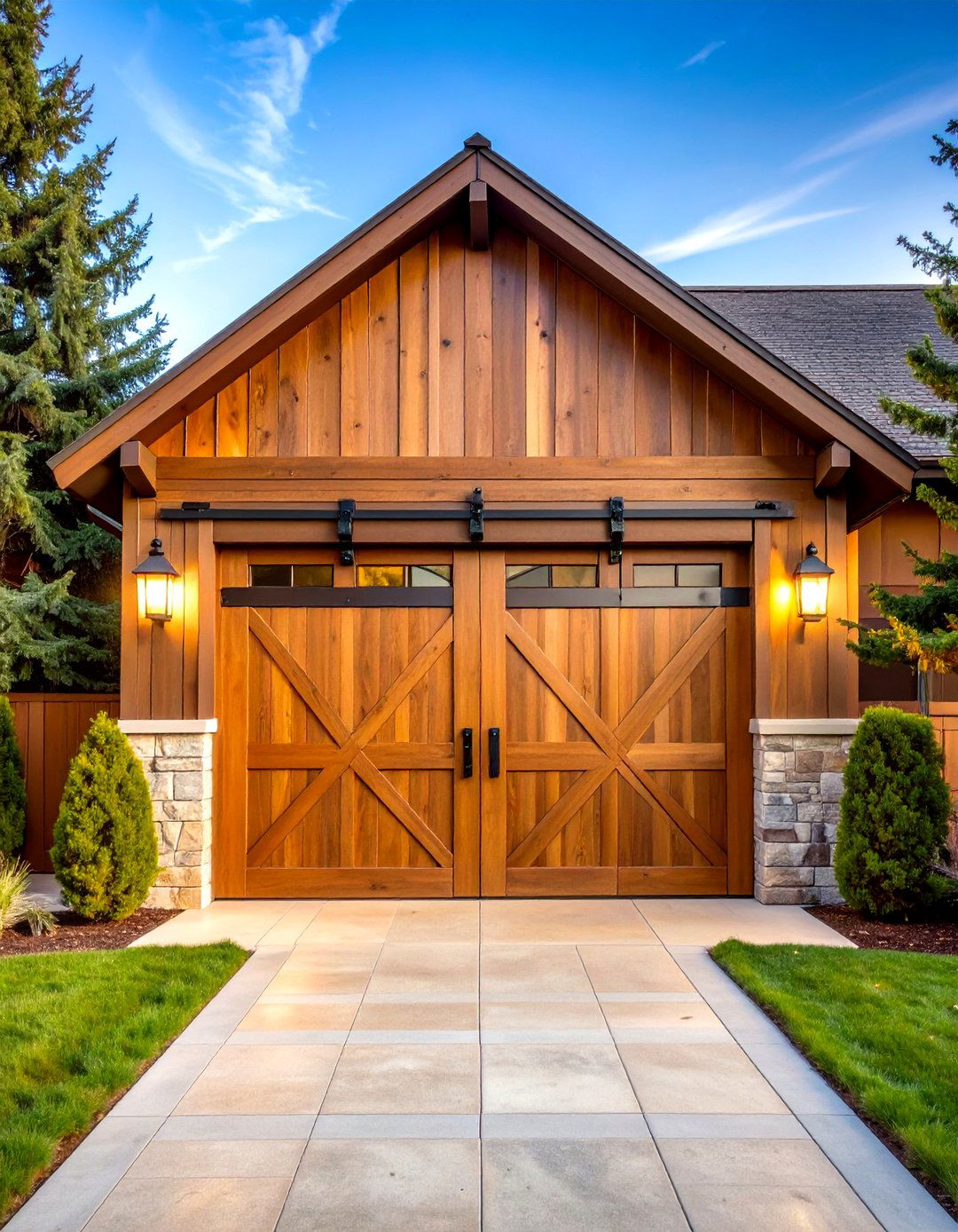 Double Rustic Barn Door Entry - 24 Rustic Front Door Ideas
