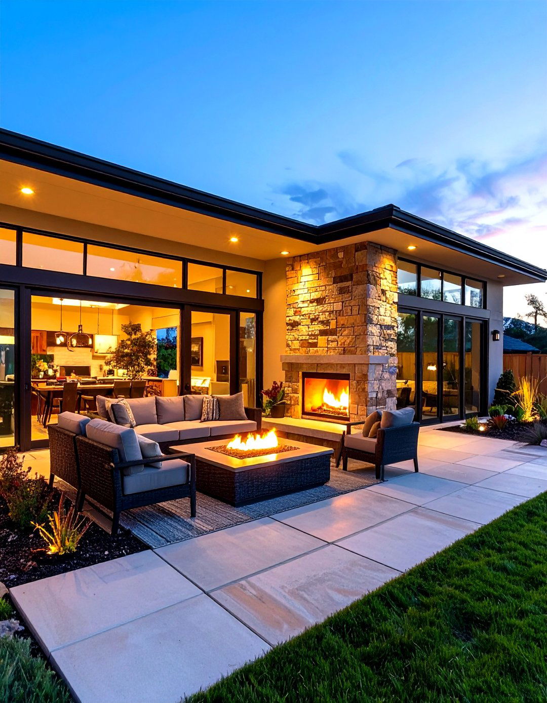 Double Sided Corner Fireplace - 24 Outdoor Corner Fireplace Ideas