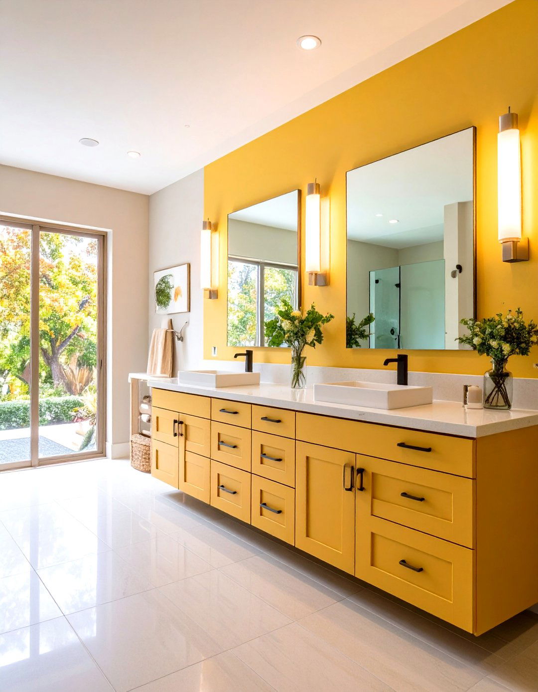 Double Vanity Bathroom with Integrated Storage Solutions - 24 Modern Bathroom Ideas
