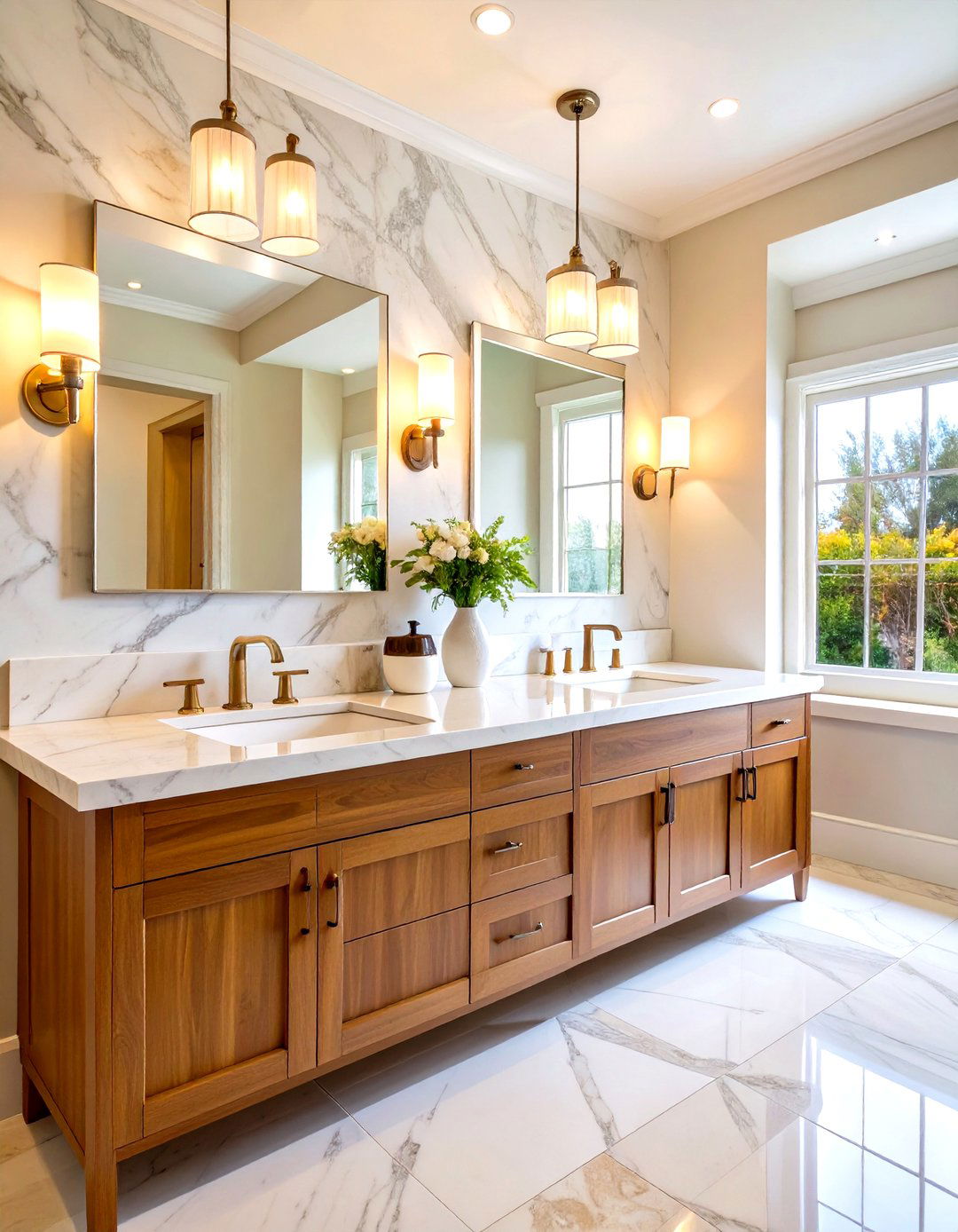 Double Vanity Marble Masterpiece - 24 luxury bathroom ideas