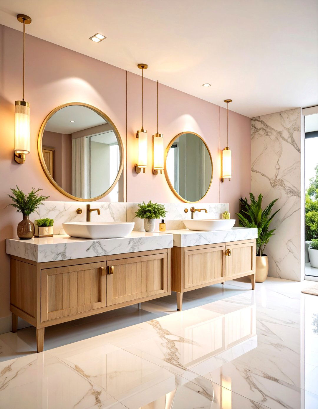 Double Vanity Symmetry - 24 Elegant Bathroom Decor Ideas