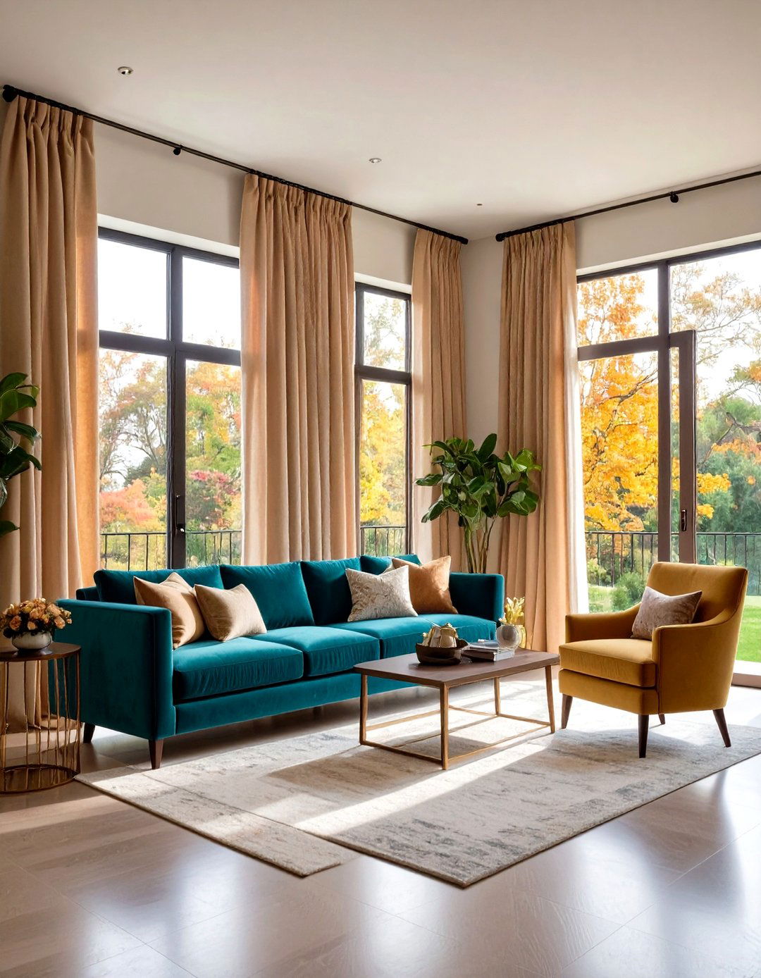 Double Wide Extra Long Curtain Panels - 24 Living Room Curtain Ideas