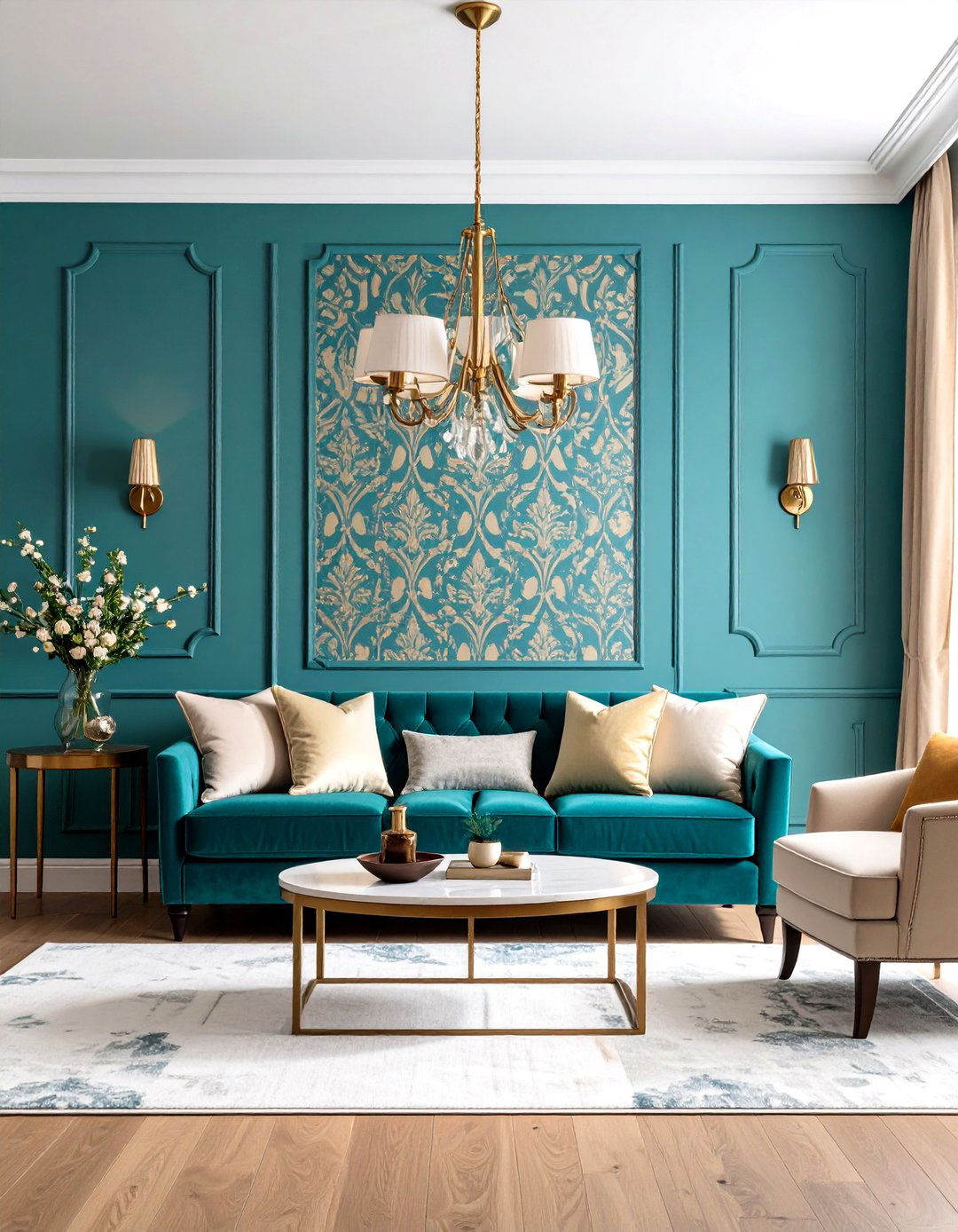 Dramatic Accent Wall Design - 24 Formal Living Room Ideas