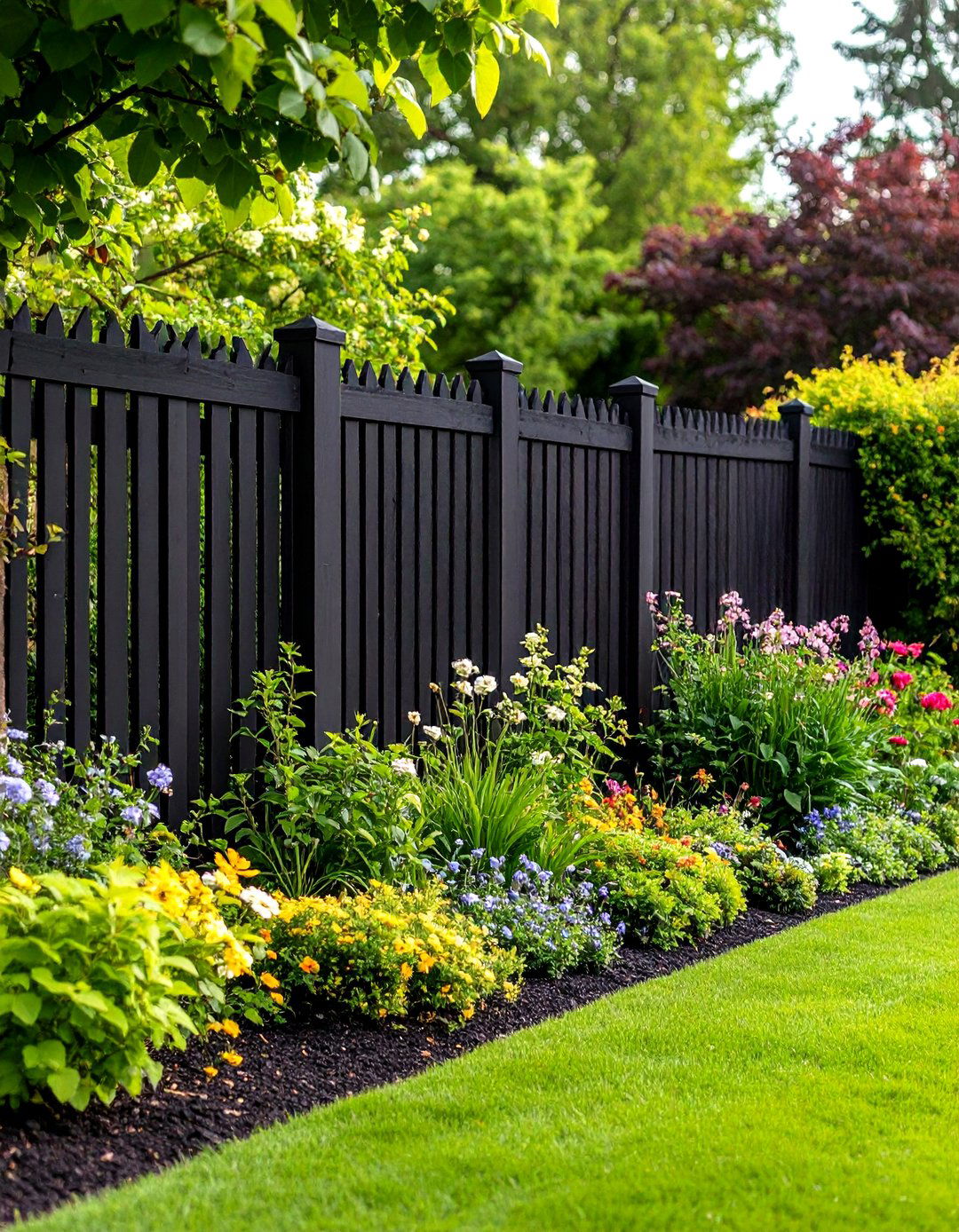 Dramatic Black Statement Design - 24 Garden Fence Colour Ideas