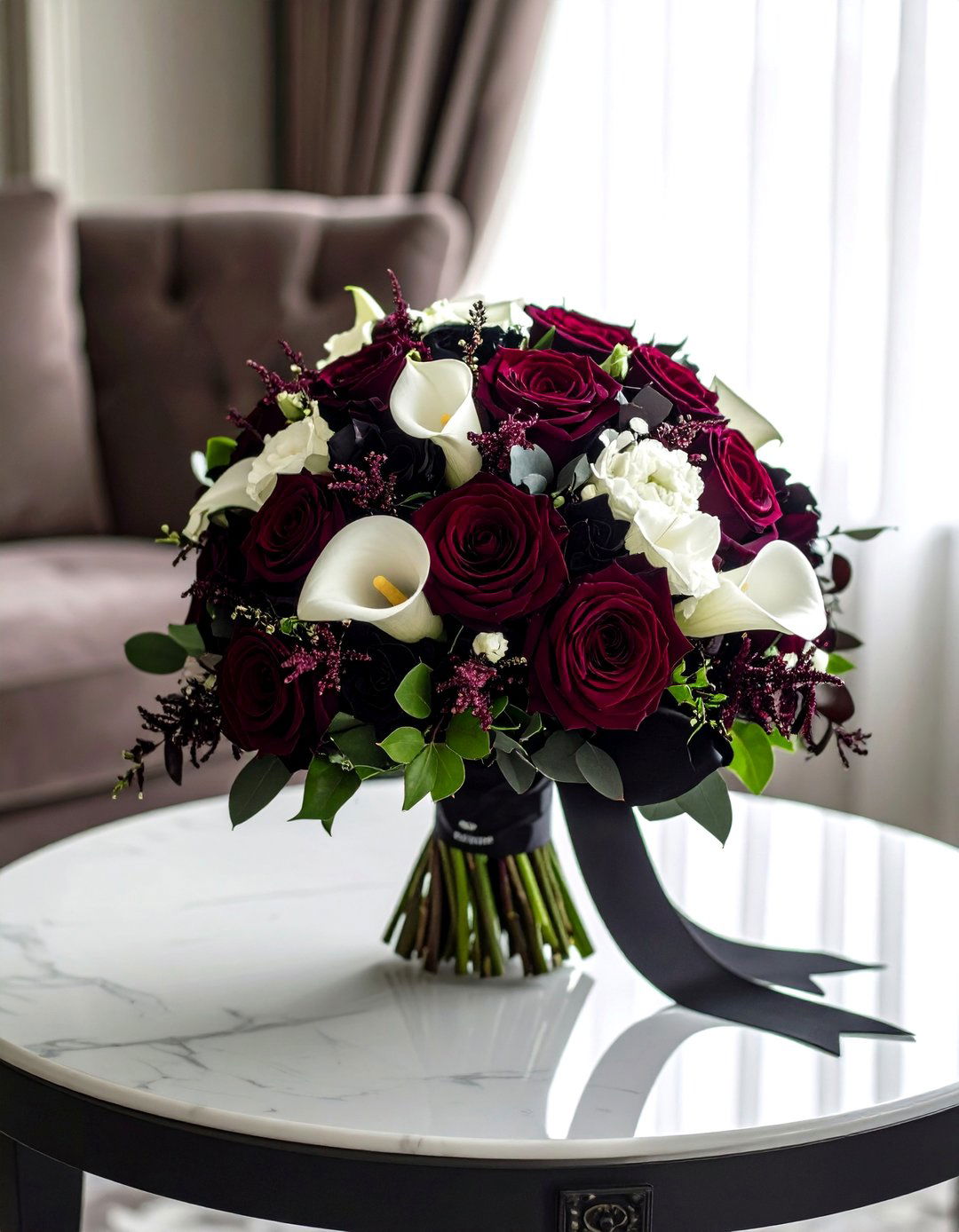 Dramatic Black and White Wedding Bouquet - 24 Wedding Bouquet Ideas