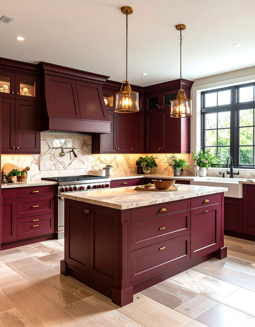 Dramatic Burgundy Appliance Suites - 24 Kitchen With Colored Appliances Ideas