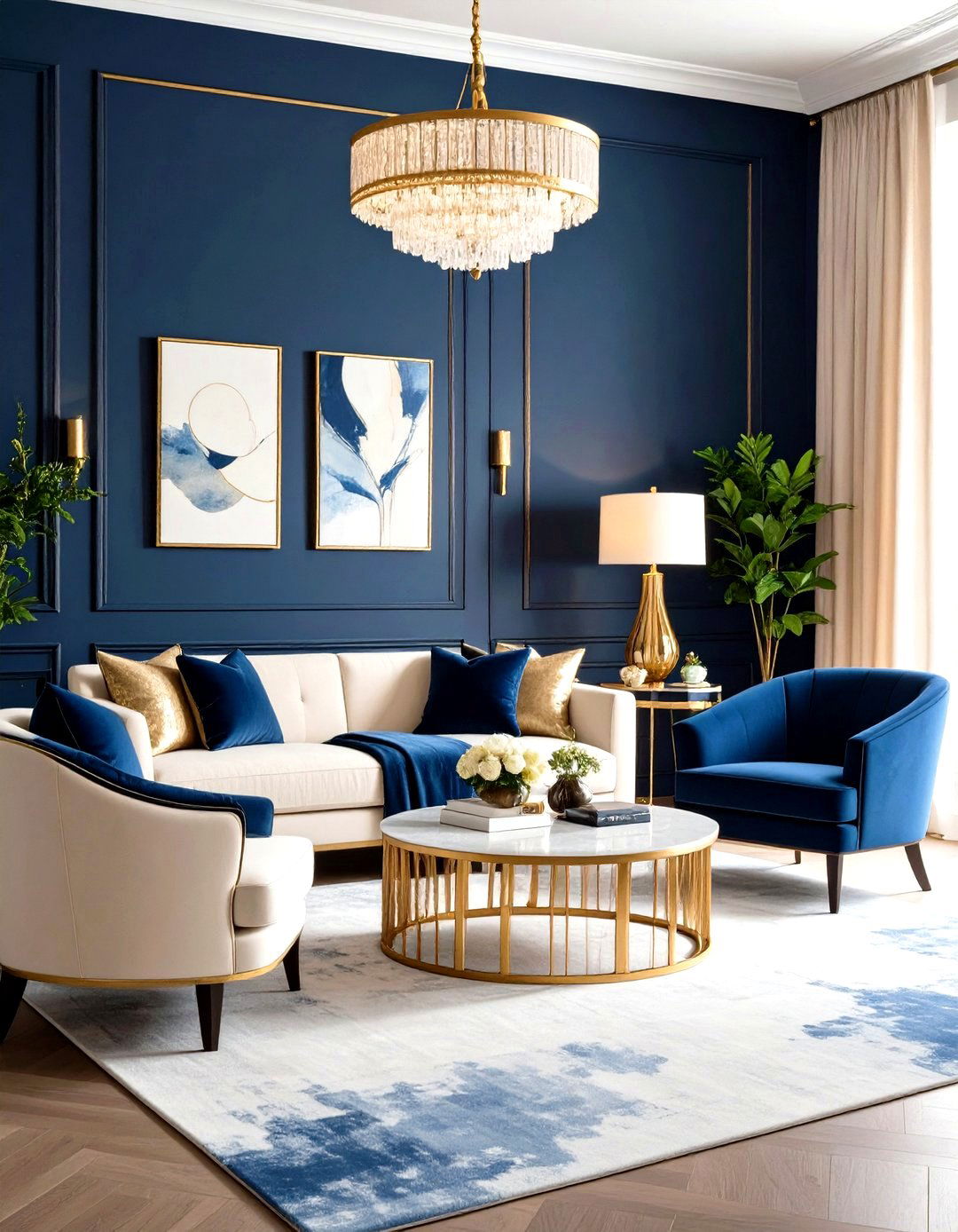 Dramatic Color Contrast Statements - 24 Glam Living Room Ideas