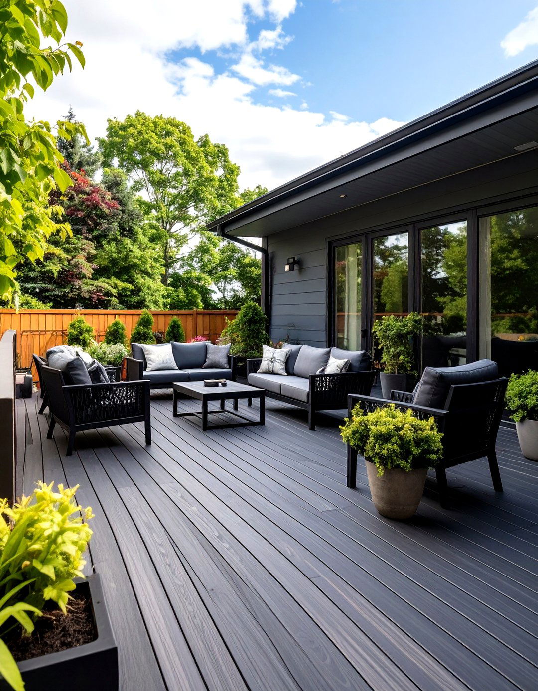 Dramatic Ebony Black - 24 Deck Color Ideas