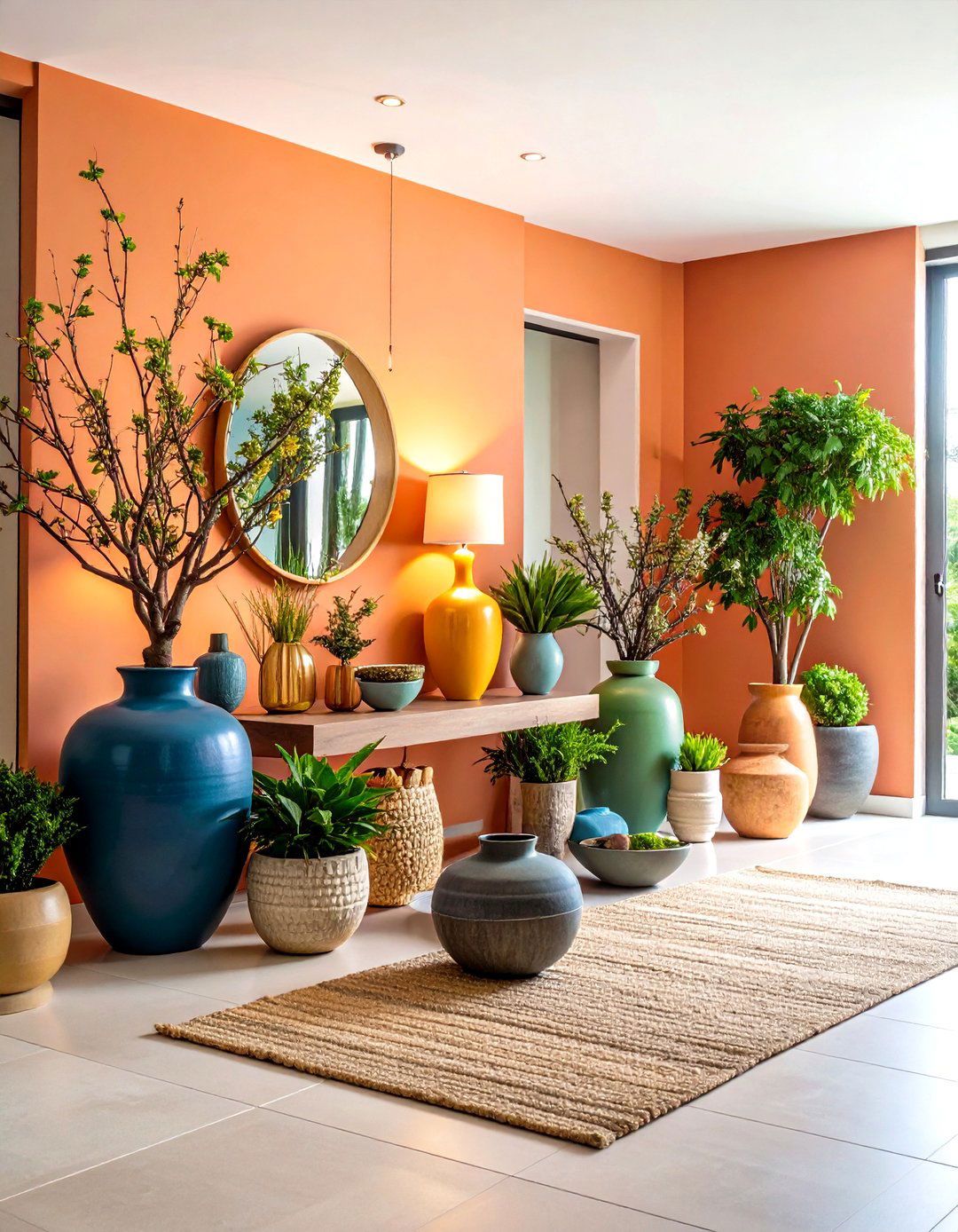 Dramatic Height Variation - 24 entryway table decor ideas