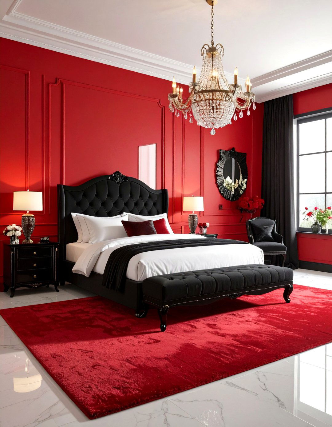 Dramatic Red and Black - 24 Dark Bedroom Ideas