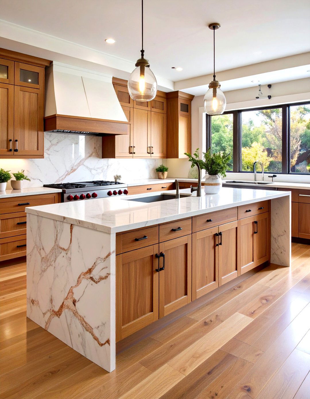 Dramatic Snowfall Granite Patterns - 24 what color countertops go with oak cabinets