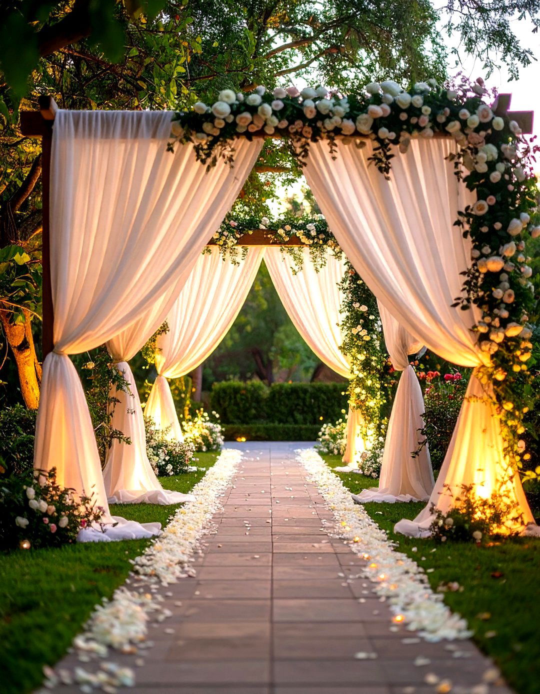 Draping Fabric Wedding Entrance - 24 Wedding Entrance Ideas