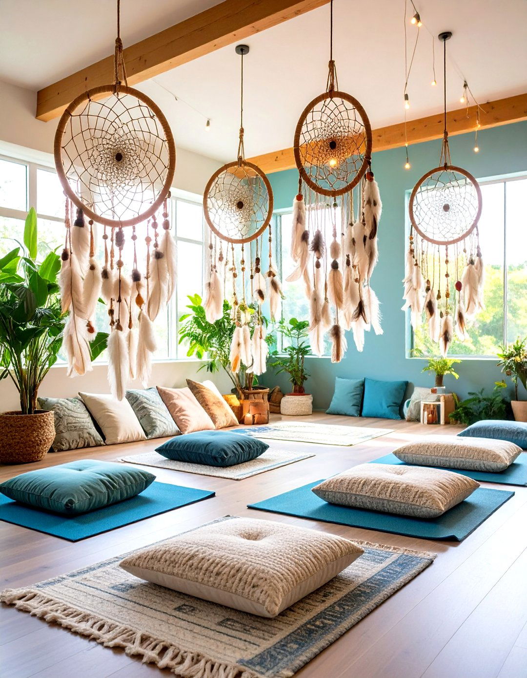 Dreamcatcher Canopy Meditation Space - 24 Boho Meditation Room Ideas