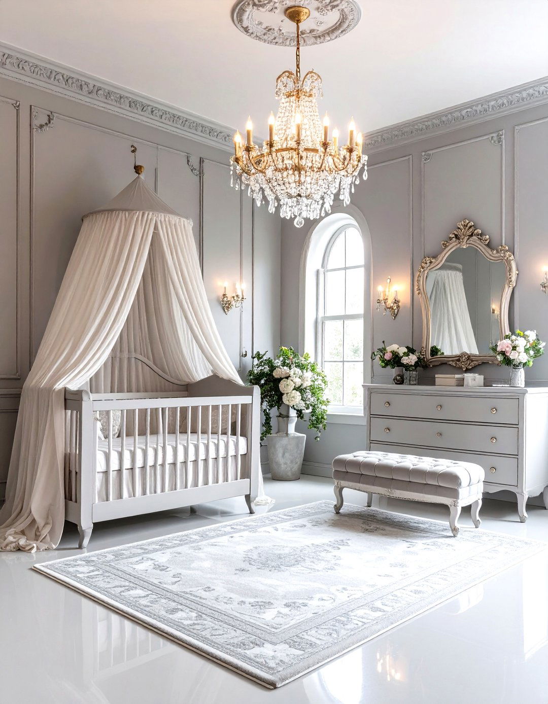 Dreamy Grey Princess Castle Nursery - 24 Grey Nursery Ideas