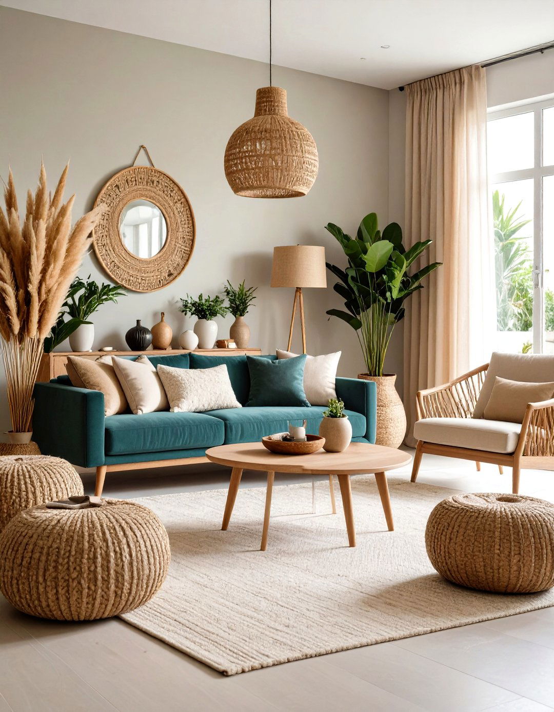 Dried Botanical Display Theme - 24 Minimalist Modern Boho Living Room Ideas