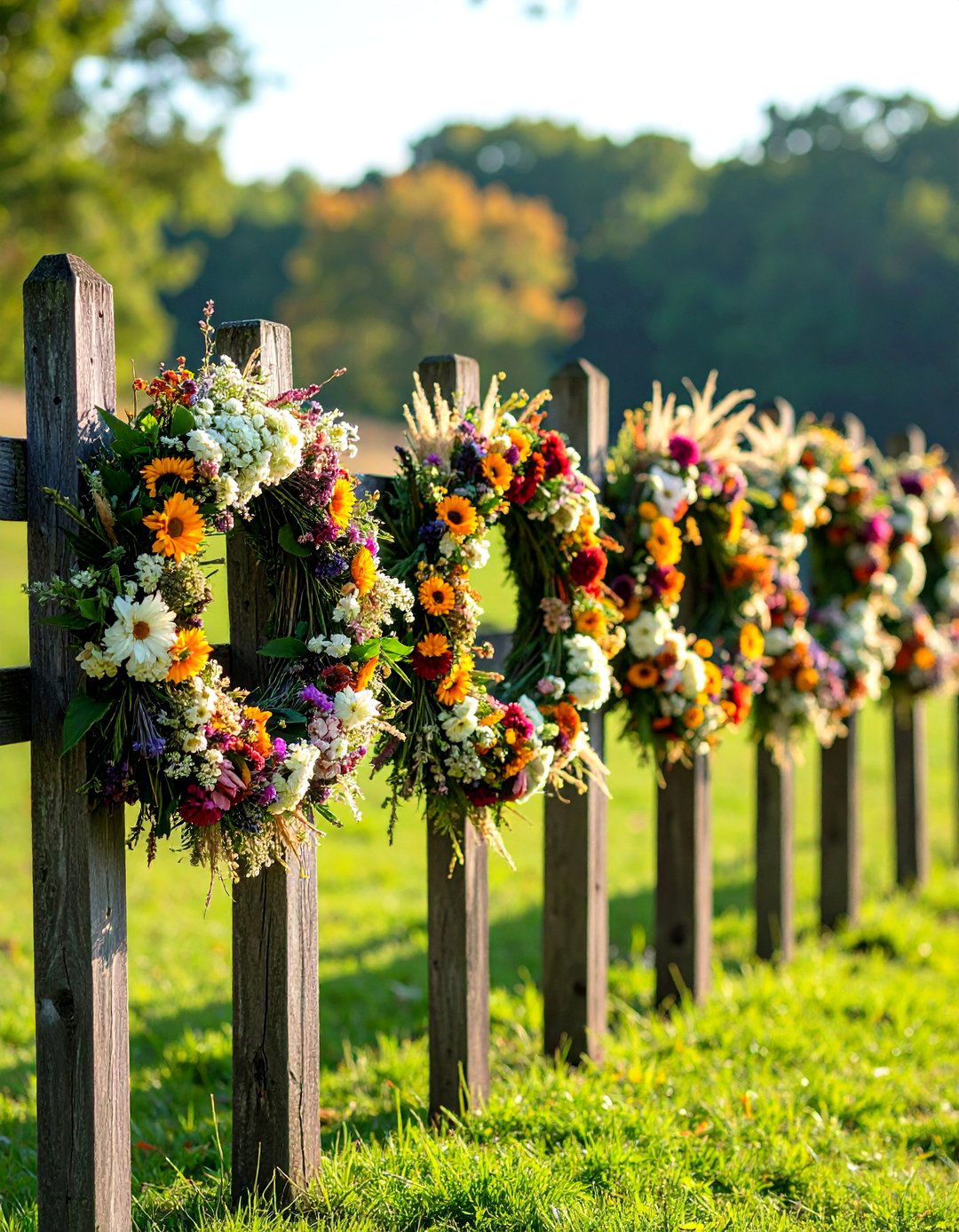 Dried Flower Wreath Display - 24 Boho Garden Ideas