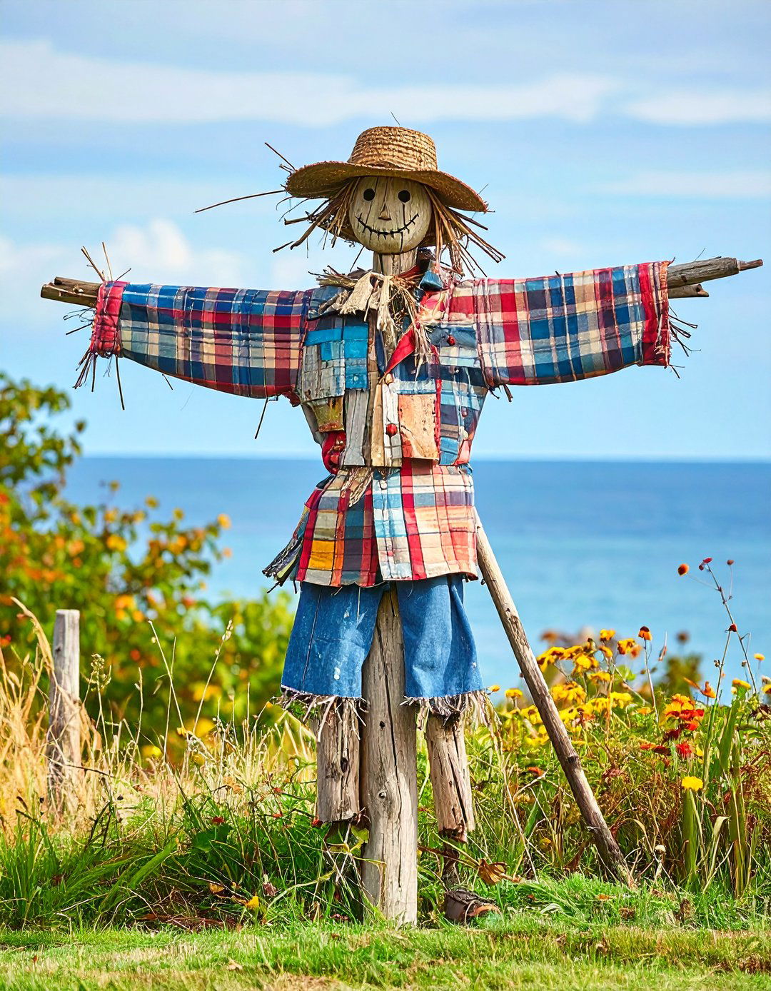 Driftwood Abstract Scarecrow - 24 Garden Scarecrow Ideas