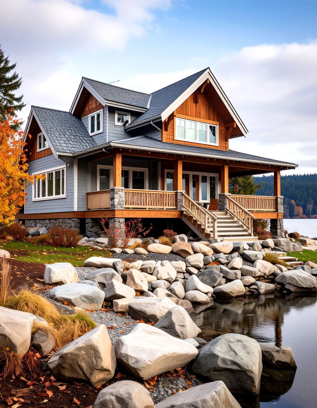 Driftwood Natural Beauty - 24 Lake House Exterior Colors Ideas