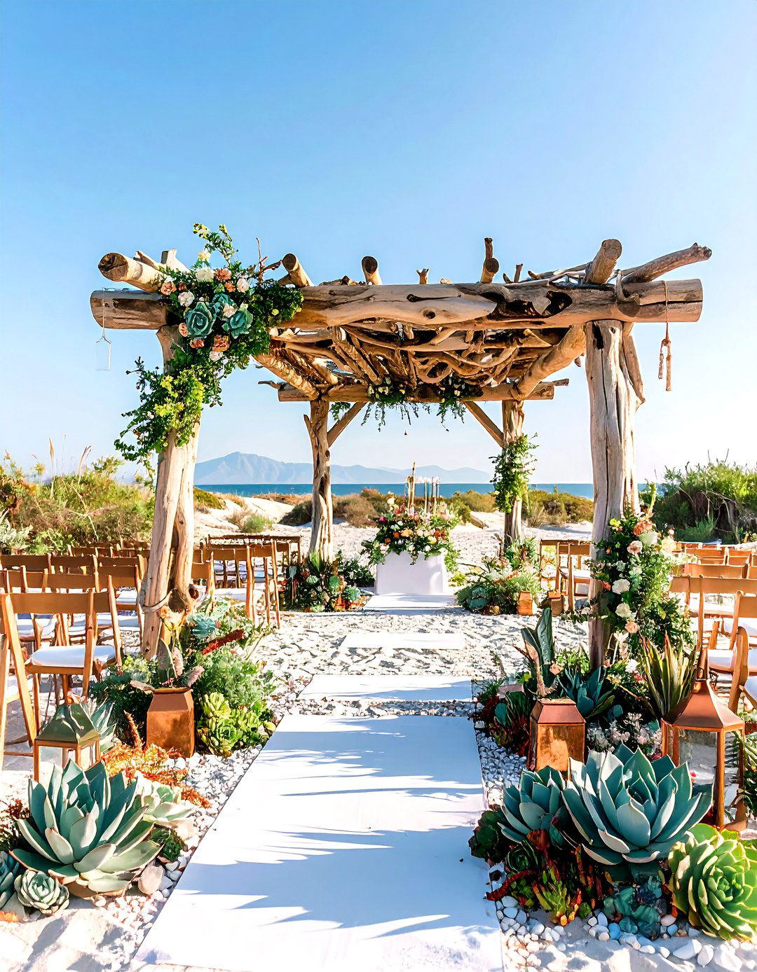 Driftwood and Succulents Beach Wedding with Desert Coastal Fusion - 24 Beach Wedding Ideas