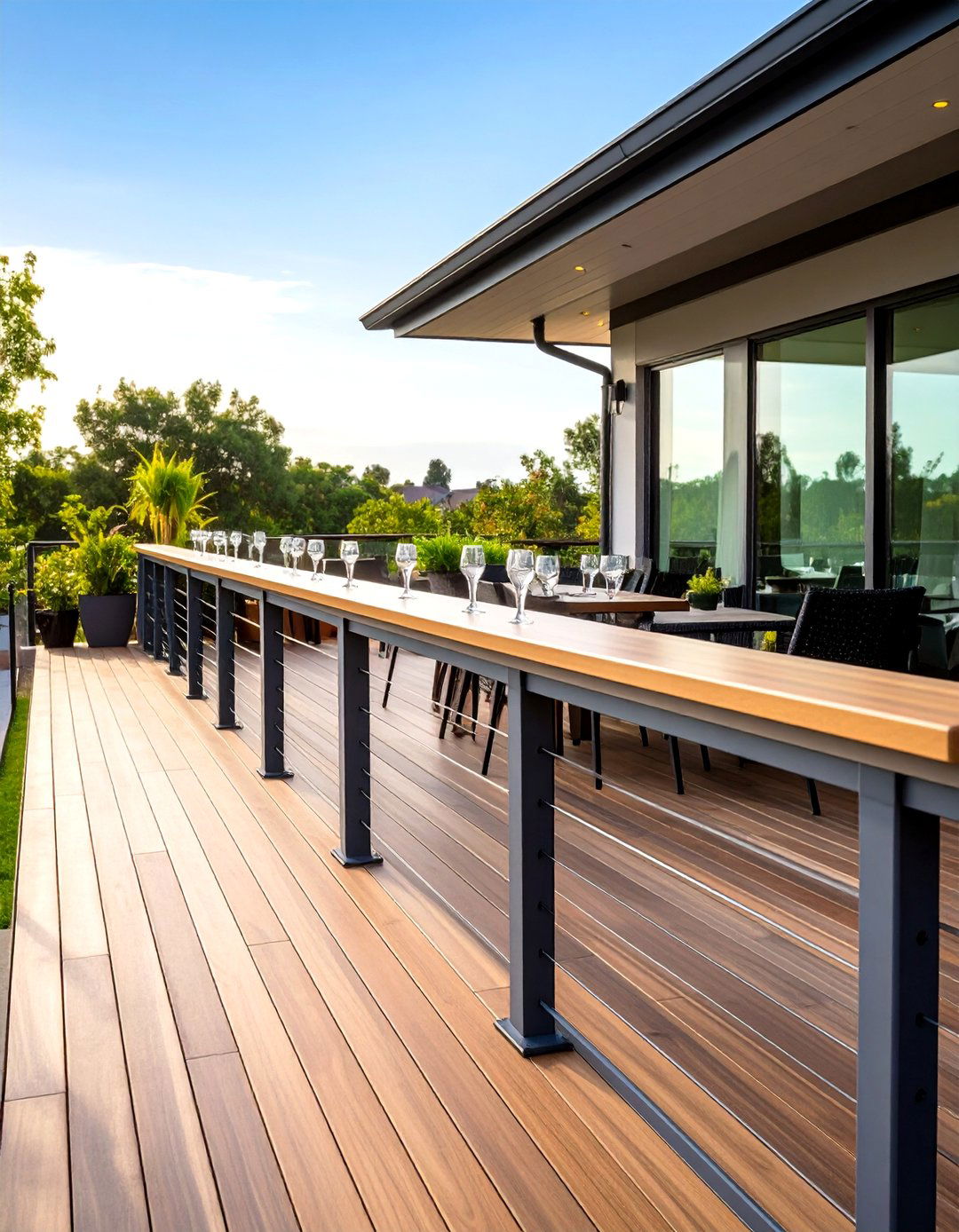 Drink Rail Top Design - 24 Deck Railing Ideas