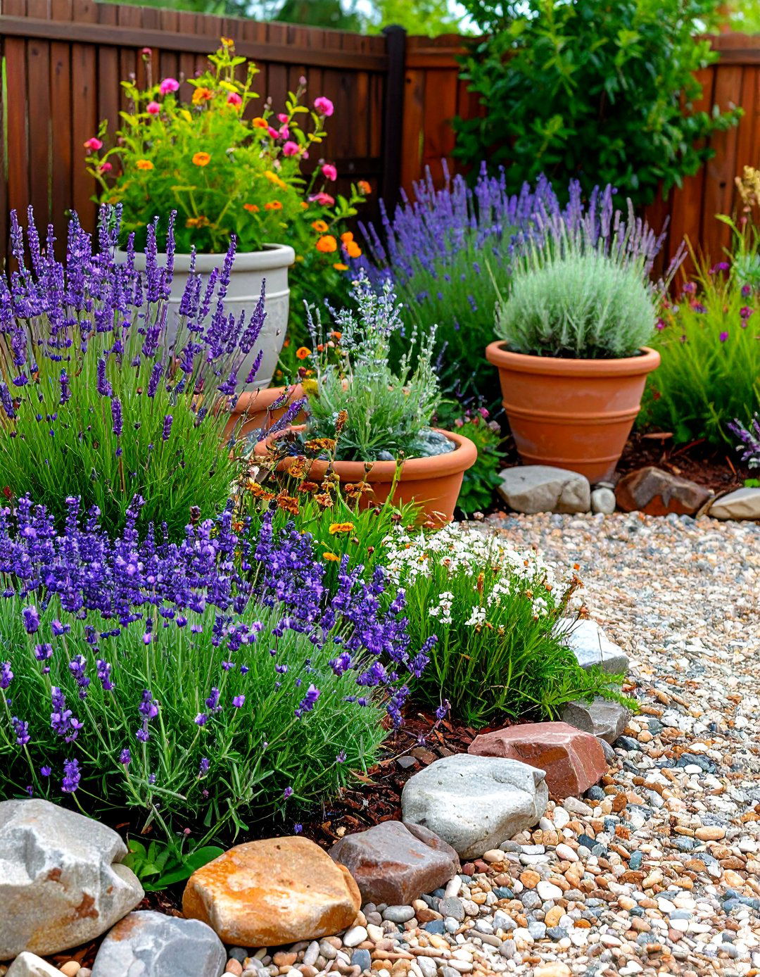 Drought Tolerant Corner Oasis - 24 Corner Garden Ideas With Pots