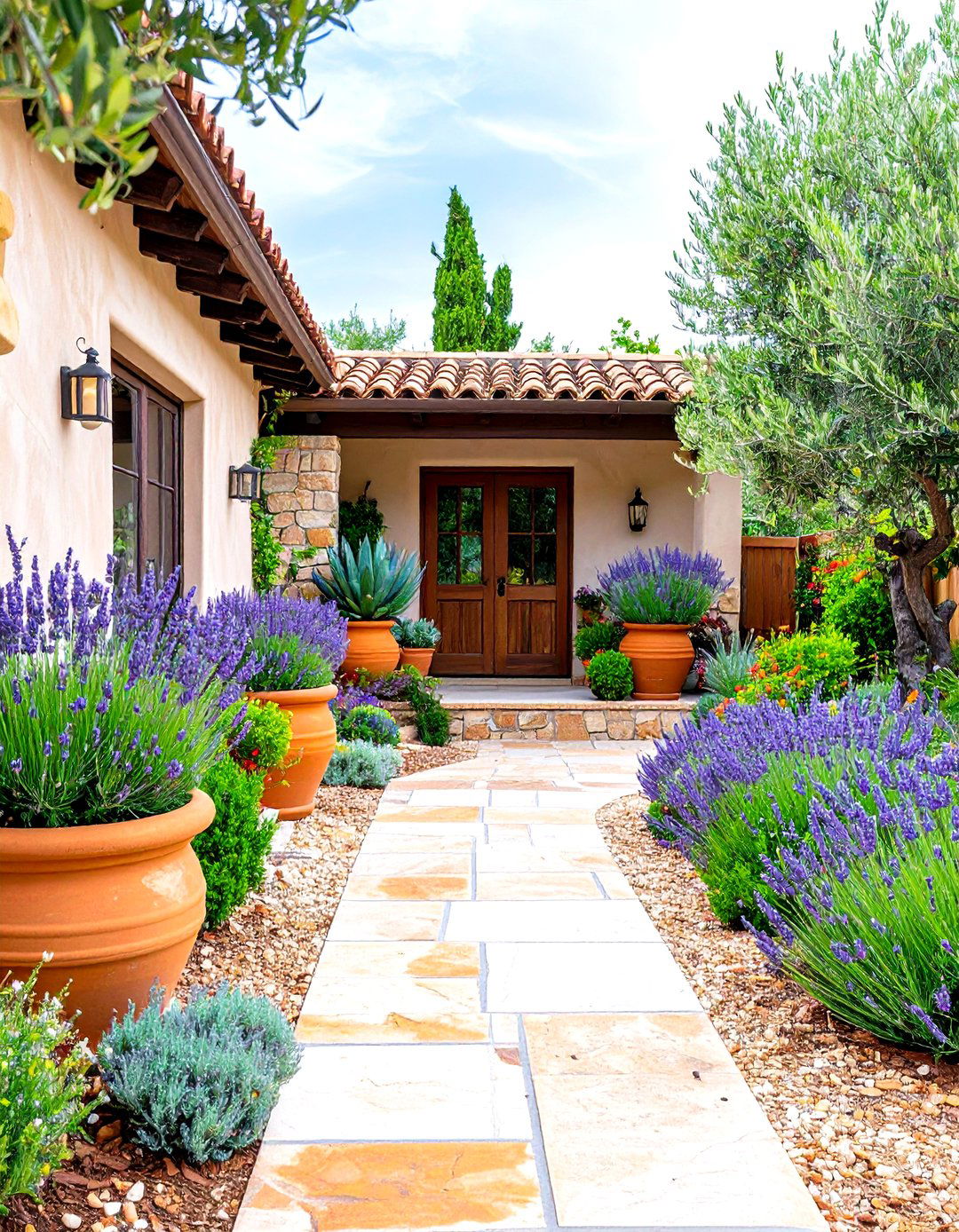 Drought Tolerant Mediterranean Oasis - 24 Small Front Yard Landscaping Ideas