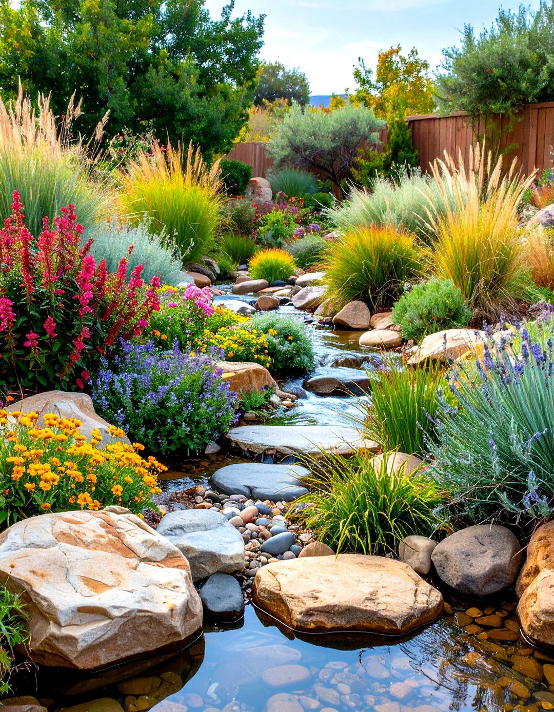 Dry Creek Bed Garden - 24 Rock Garden Ideas
