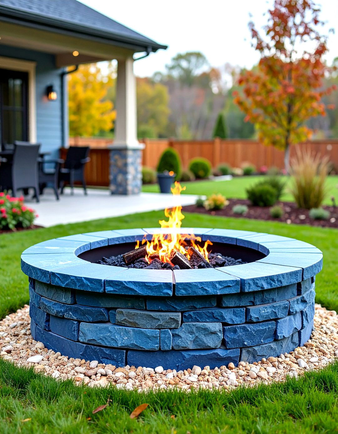 Dry Stack Pennsylvania Bluestone Fire Pit - 24 Stone Fire Pit Ideas