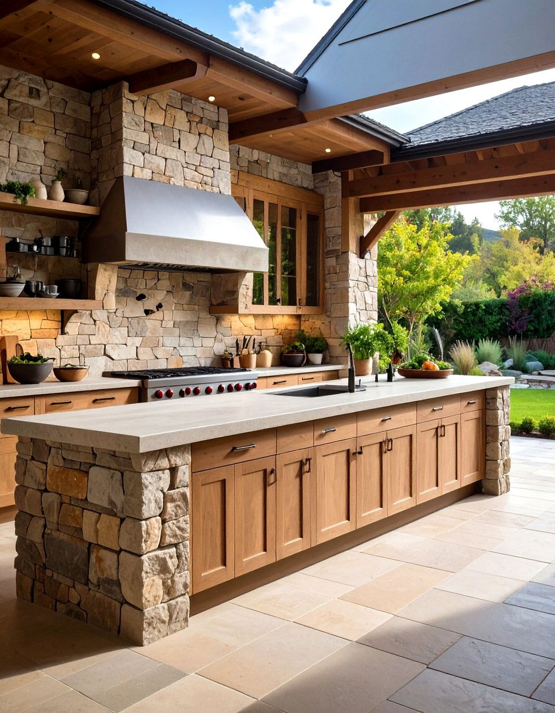 Dry Stone Wall Construction Method - 24 Rustic Outdoor Kitchen Ideas